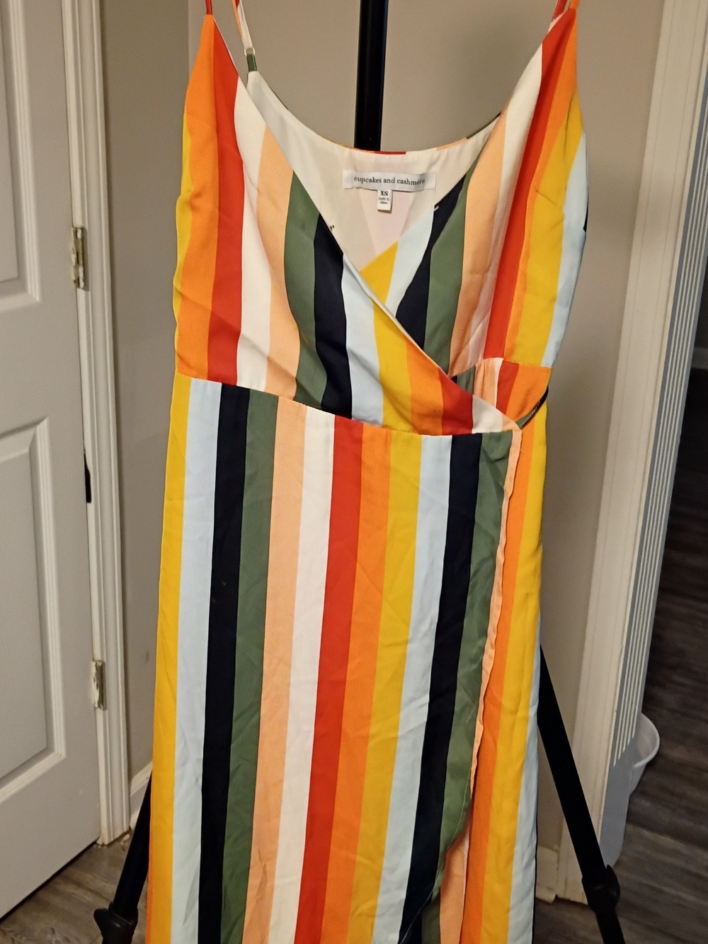 cupcakes & cashmere Multicolor Striped V-Neck Dress